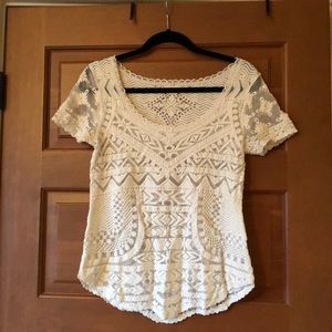 Cream Anthropologie top